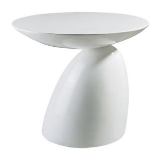 Biały stolik kawowy nowoczesny z włókna szklanego Fungo 60/58 cm