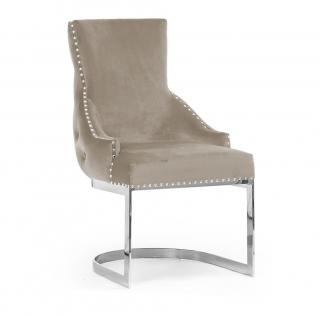 Ekskluzywne srebrne  krzesło Glamour Lutuza   / wybór tkanin