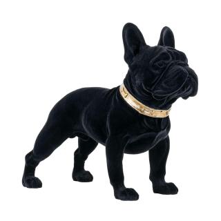 Figurka buldog francuski czarna RICHMOND dekoracja DOG SPIKE czarny  wys. 41 cm.