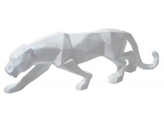 Figurka puma biała geometryczna 44x14x9 cm