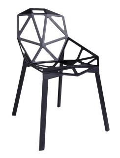 Futurystyczne krzesło z aluminium czarne SPLIT PREMIUM