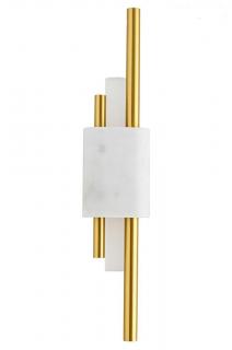 Kinkiet / lampa ścienna biało złota   EVANS  wys. 50 cm