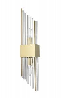 Kinkiet szklany złoty Glamour / Lampa ścienna SLANT 60 cm wysoka