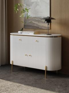 Komoda Glamour z lameli biała  Giness 120cm .