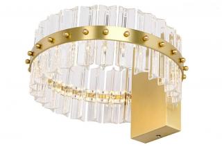 Kryształowa kinkiet  złoty Glamour SATURNUS WALL złota - LED, kryształ, stal szczotkowana