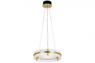 Kryształowa lampa złota Glamour RING /SATURNUS 47 - LED, kryształ, stal szczotkowana