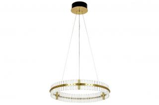 Kryształowa lampa złota Glamour RING /SATURNUS 70 - LED, kryształ, stal szczotkowana