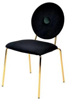 Krzesło BAROCCO czarne - welur, podstawa złota