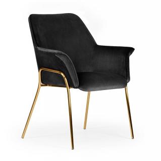 Krzesło czarne na zlotych nogach Glamour / Margott