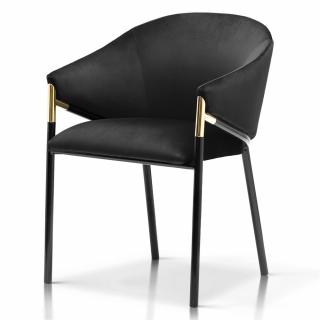 Krzesło Fancy czarny velvet  / czarno-złoty