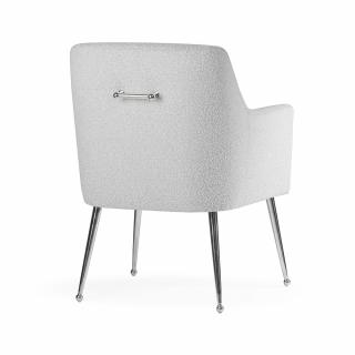 Krzesło Glamour srebrne z rączką Amadeo / Gr. tkanin I