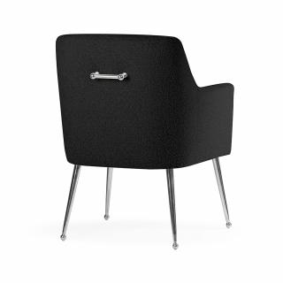 Krzesło Glamour srebrne z rączką Amadeo / Gr. tkanin II