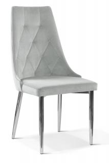 Krzesło LOREN jasny szary / chrom metal