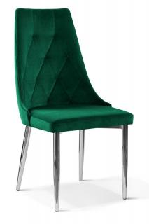 Krzesło LOREN  zieleń / chrom metal