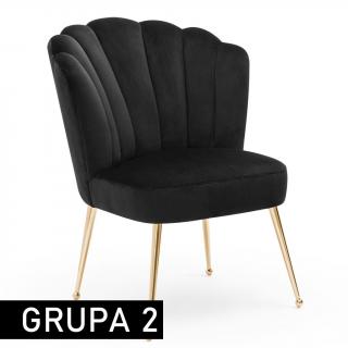 Krzesło Muszelka Glamur złote nogi  / gr. II