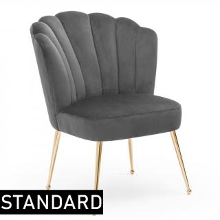 Krzesło Muszelka Glamur złote nogi  / gr. standard