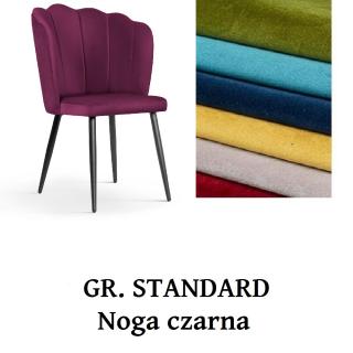 Krzesło Muszelka Hilton czarne nogi / gr, Standard