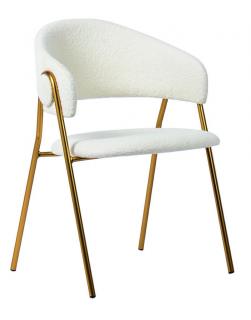 Krzesło na złotych nogach bucle Verso białe