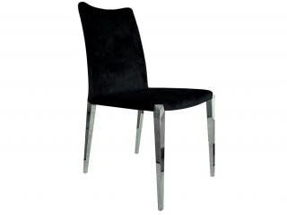 Krzesło nowoczesne srebrne , czarny welur Conarr