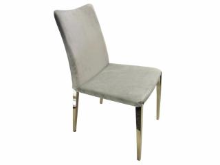 Krzesło nowoczesne srebrne , szary welur Conarr