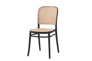 Krzesło plastikowe z polipropylenu z plecionką Wicky czarne