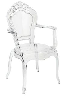 Krzesło transparentne  KING ARM - poliwęglan