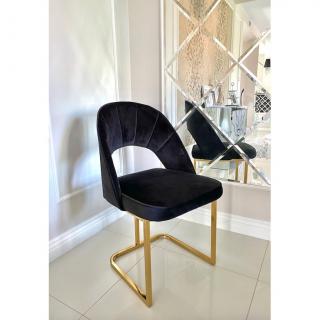 Krzesło złote czarne Glamour, nowoczesne Gulio
