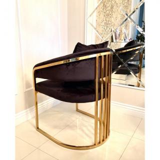 Krzesło złote czarne Glamour, nowoczesne Somas