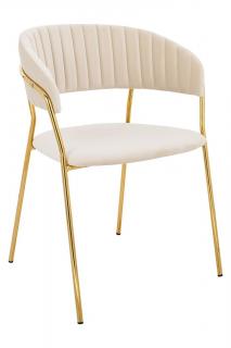 Krzesło złote nogi / beż aksamit MARGO