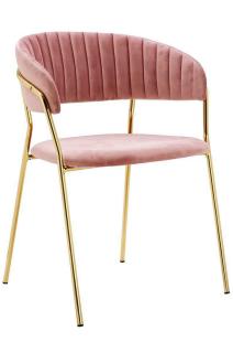 Krzesło złote nogi / brudny róż aksamit MARGO