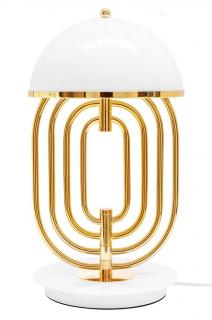 Lampa stołowa złota / biała BOTTEGA wys. 45 cm