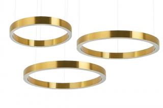 Lampa wisząca RING 60 + 80 + 80  złota na jednej podsufitce