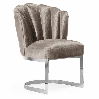 Luksusowe srebrne  krzesło Glamour Shely / wybór tkanin
