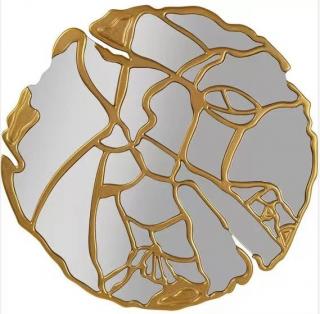 Lustro okrągłe złote , lustrzana dekoracja  Galancerro FI 120 cm