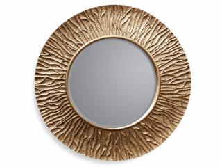 Lustro złote okrągłe  Szampange   (100 x 100) Glamur