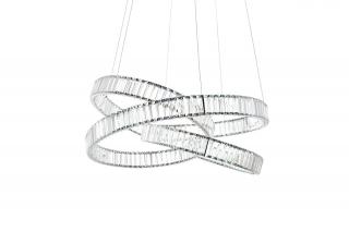 Nowoczesna lampa sufitowa z kryształami Ring  Glamour WAVE 75 chrom