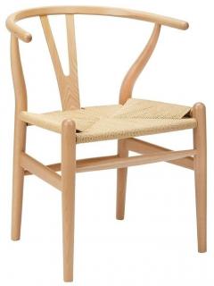 Nowoczesne  drewniane krzesło z plecionką WISHBONE/ natural
