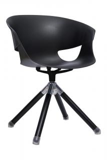 Nowoczesne krzesło obrotowe z  polipropylenu czarne  FALK