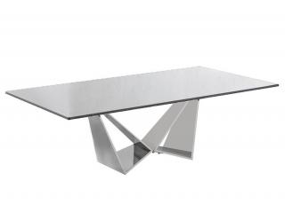 Nowoczesny stolik kawowy  szklany , srebrna podstawa 130x70x43 cm  Klosen