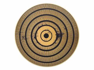 Obraz do salonu okrągły złoto czarny KRĘGI  Fi 90 cm