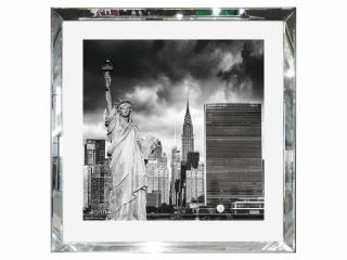 Obraz w lustrzanej ramie Nowy Jork Statua Wolności 80 x 80