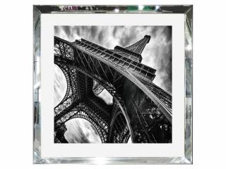 Obraz w lustrzanej ramie  Paryż wieża Eiffla 55x55 cm