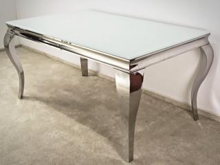 Stół biało srebrny  Glamur Estillo 150 x 90