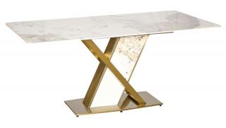Stół do jadalni Glamour Marmurowy Spiek , Złota podstawa 180 x 90 cm Modig M55 / -8% z kodem WIOSNA25