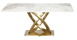 Stół Glamour Modig M56 Marmurowy Spiek , Złota podstawa 180 x 90 cm / -8% z kodem WIOSNA25