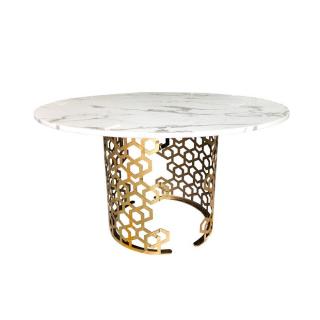 Stół Glamour okrągły , marmurowy konglomerat Jasmine FI 135 cm