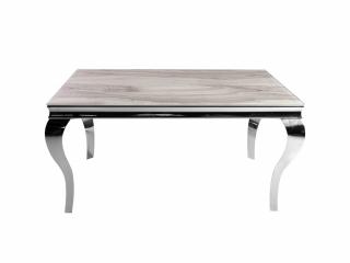 Stół glamour srebrny z blatem marmurowy wzór Estillo 150x90