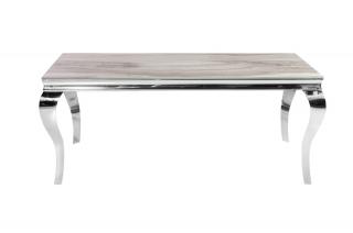 Stół glamour srebrny z blatem marmurowy wzór Estillo  200x100