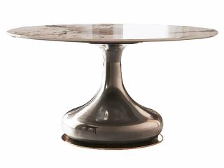 Stół okrągły Glamour z marmurowym blatem z konglomeratu Montall śr. 135 cm.