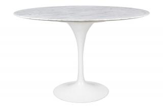 Stół okrągły marmurowy,  biały TULIP MARBLE  FI 120 CARRARA